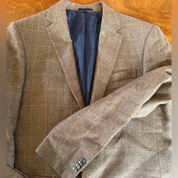 Jos. A. Bank 1905 brrr comfort Men's Blazer, Linen-wool Tweed Windowpane Plaid - Picture 3 of 9